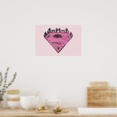 Supergirl Pink Logo mit Flammen Poster (Küche)