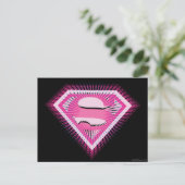 Supergirl Pink Logo Postkarte (Stehend Vorderseite)
