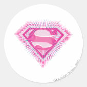 Supergirl Pink Logo Runder Aufkleber (Vorderseite)