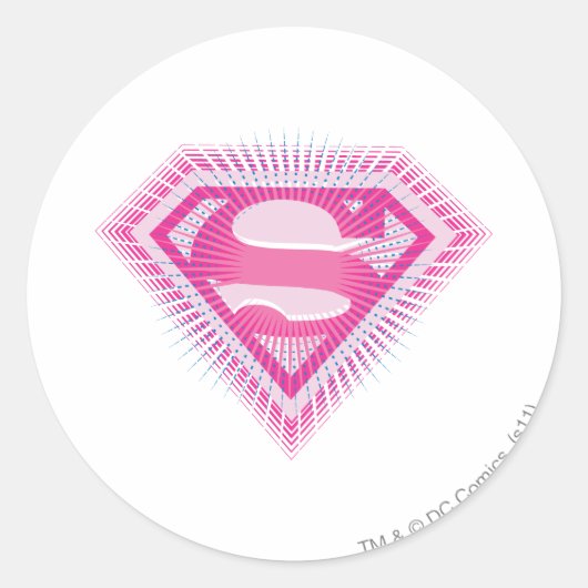Supergirl Pink Logo Runder Aufkleber (Vorderseite)
