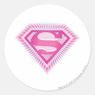 Supergirl Pink Logo Runder Aufkleber