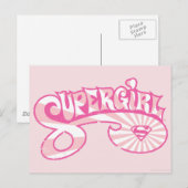 Supergirl Pink Logo Star Burg Postkarte (Vorne/Hinten)