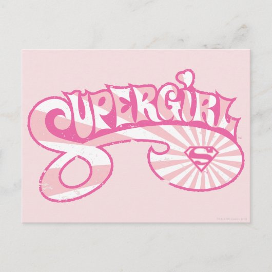 Supergirl Pink Logo Star Burg Postkarte (Vorderseite)
