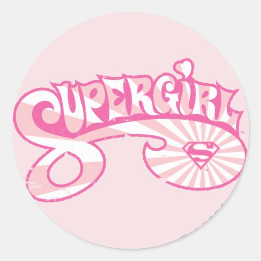 Supergirl Pink Logo Star Burg Runder Aufkleber (Vorderseite)