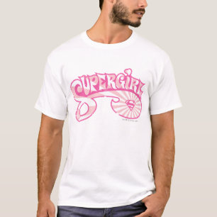 Supergirl Pink Logo Star Burg T-Shirt