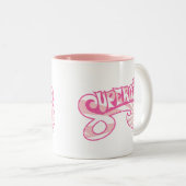 Supergirl Pink Logo Star Burg Zweifarbige Tasse (VorderseiteRechts)