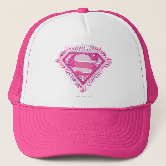 Supergirl Pink Logo Truckerkappe (Vorderseite)