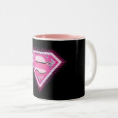 Supergirl Pink Logo Zweifarbige Tasse (VorderseiteRechts)