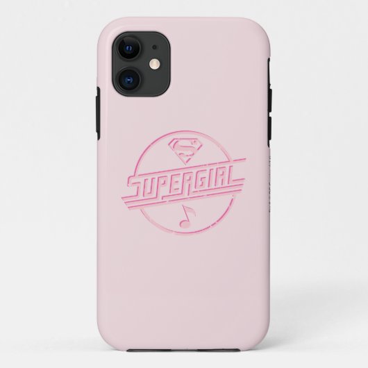 Supergirl Pink Musiknote Case-Mate iPhone Hülle (Rückseite)