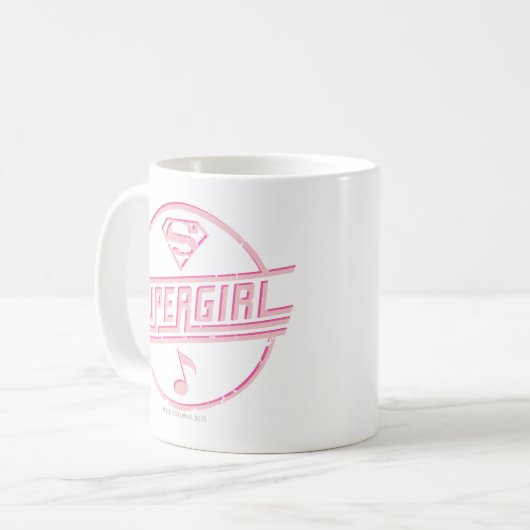 Supergirl Pink Musiknote Kaffeetasse (Vorderseite Links)