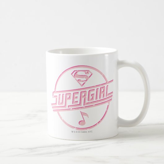 Supergirl Pink Musiknote Kaffeetasse (Rechts)
