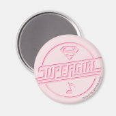 Supergirl Pink Musiknote Magnet (Vorderseite/Rückseite)