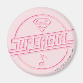 Supergirl Pink Musiknote Magnet (Vorne)