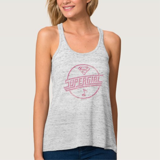 Supergirl Pink Musiknote Tank Top (Vorderseite)