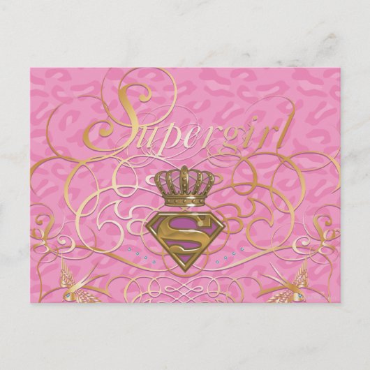 Supergirl Pink Postkarte (Vorderseite)