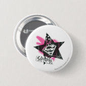 Supergirl Pink Spray Paint Star Button (Vorne & Hinten)