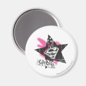 Supergirl Pink Spray Paint Star Magnet (Vorderseite/Rückseite)