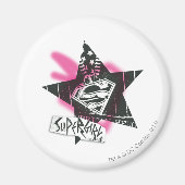 Supergirl Pink Spray Paint Star Magnet (Vorne)