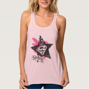 Supergirl Pink Spray Paint Star Tank Top