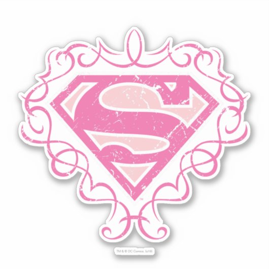 Supergirl Pink Stripes Aufkleber (Vorderseite)