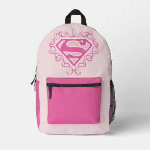 Supergirl Pink Stripes Bedruckter Rucksack