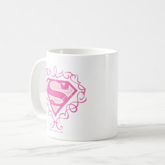 Supergirl Pink Stripes Kaffeetasse (Vorderseite Links)