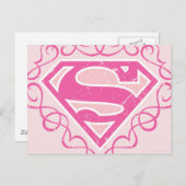 Supergirl Pink Stripes Postkarte (Vorne/Hinten)
