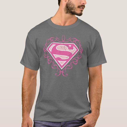 Supergirl Pink Stripes T-Shirt (Vorderseite)