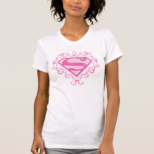 Supergirl Pink Stripes T-Shirt (Vorderseite)