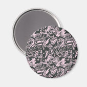 Supergirl Pink und Black Scribbles Magnet (Vorderseite/Rückseite)