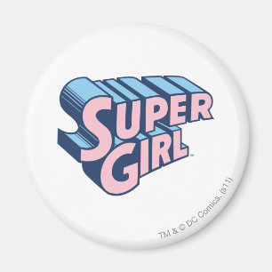 Supergirl Pink und Blue Logo Magnet