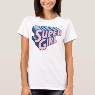Supergirl Pink und Blue Logo T-Shirt