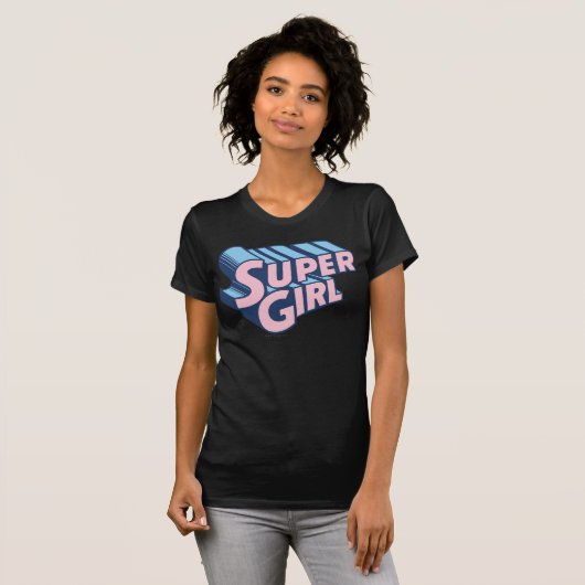 Supergirl Pink und Blue Logo T-Shirt (Vorne ganz)