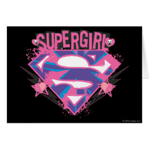 Supergirl Pink und Lila Grunge Logo