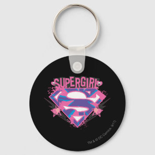 Supergirl Pink und Lila Grunge Logo Schlüsselanhänger