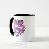 Supergirl Pink und Lila Grunge Logo Tasse (Vorderseite Links)