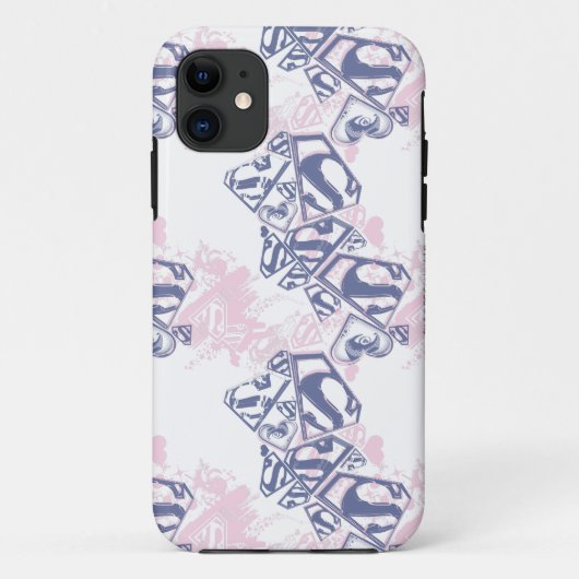 Supergirl Pink und Lila Muster 2 Case-Mate iPhone Hülle (Rückseite)