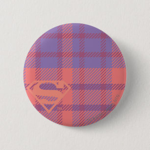 Supergirl Pink und Lila Muster Button
