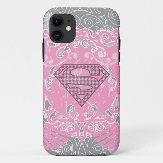 Supergirl Pink Winged Design Case-Mate iPhone Hülle (Rückseite)