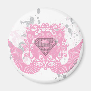 Supergirl Pink Winged Design Magnet