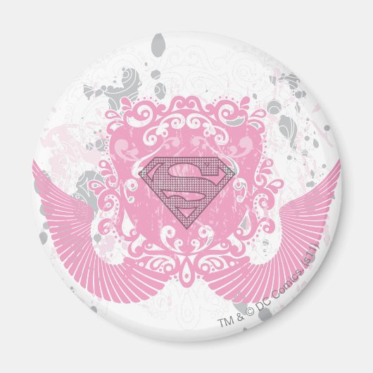 Supergirl Pink Winged Design Magnet (Vorne)
