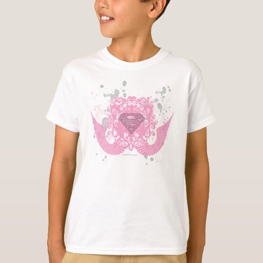 Supergirl Pink Winged Design T-Shirt (Vorderseite)