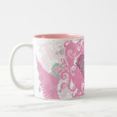 Supergirl Pink Winged Design Zweifarbige Tasse (Links)
