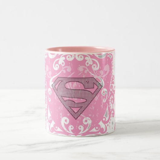 Supergirl Pink Winged Design Zweifarbige Tasse (Mittel)