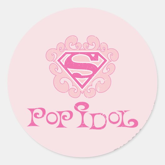 Supergirl Pop Idol Runder Aufkleber (Vorderseite)