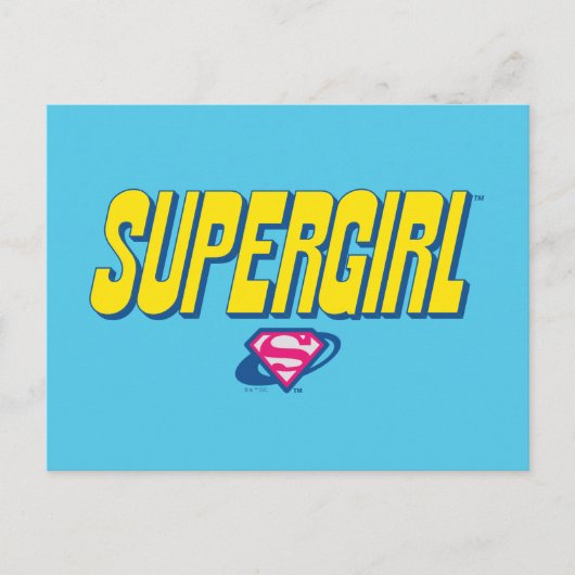Supergirl Pop Logo Postkarte (Vorderseite)
