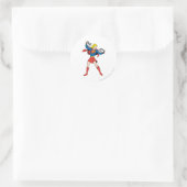 Supergirl-Pose 10 Runder Aufkleber (Tasche)
