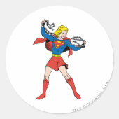 Supergirl-Pose 10 Runder Aufkleber (Vorderseite)