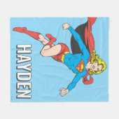 Supergirl Pose 1 Fleecedecke (Vorderseite (Horizontal))