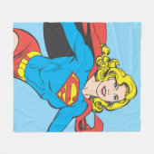 Supergirl Pose 1 Fleecedecke (Vorderseite (Horizontal))